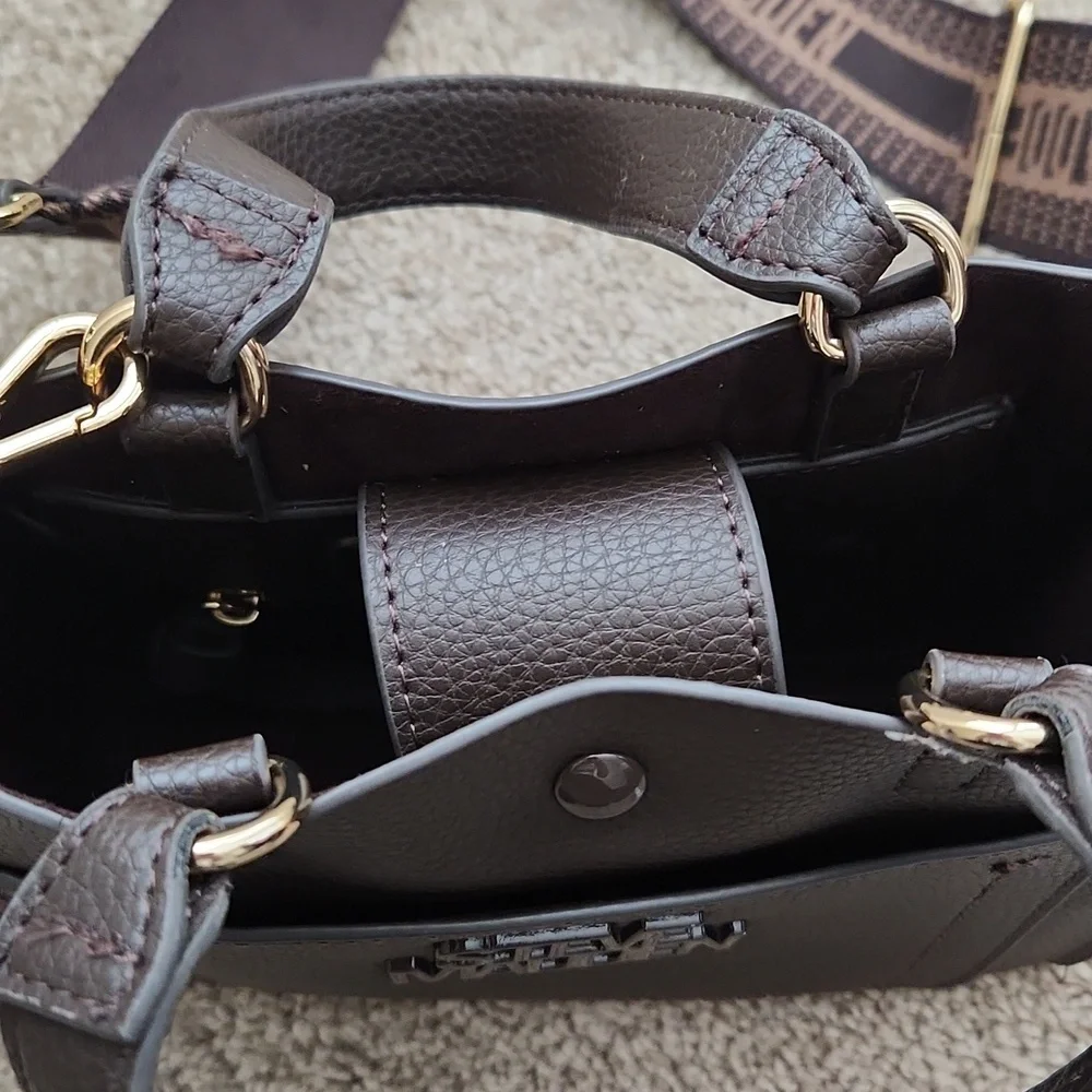 Steve Madden Black Crossbody Bag with Brown Strap - Picture 8 of 8